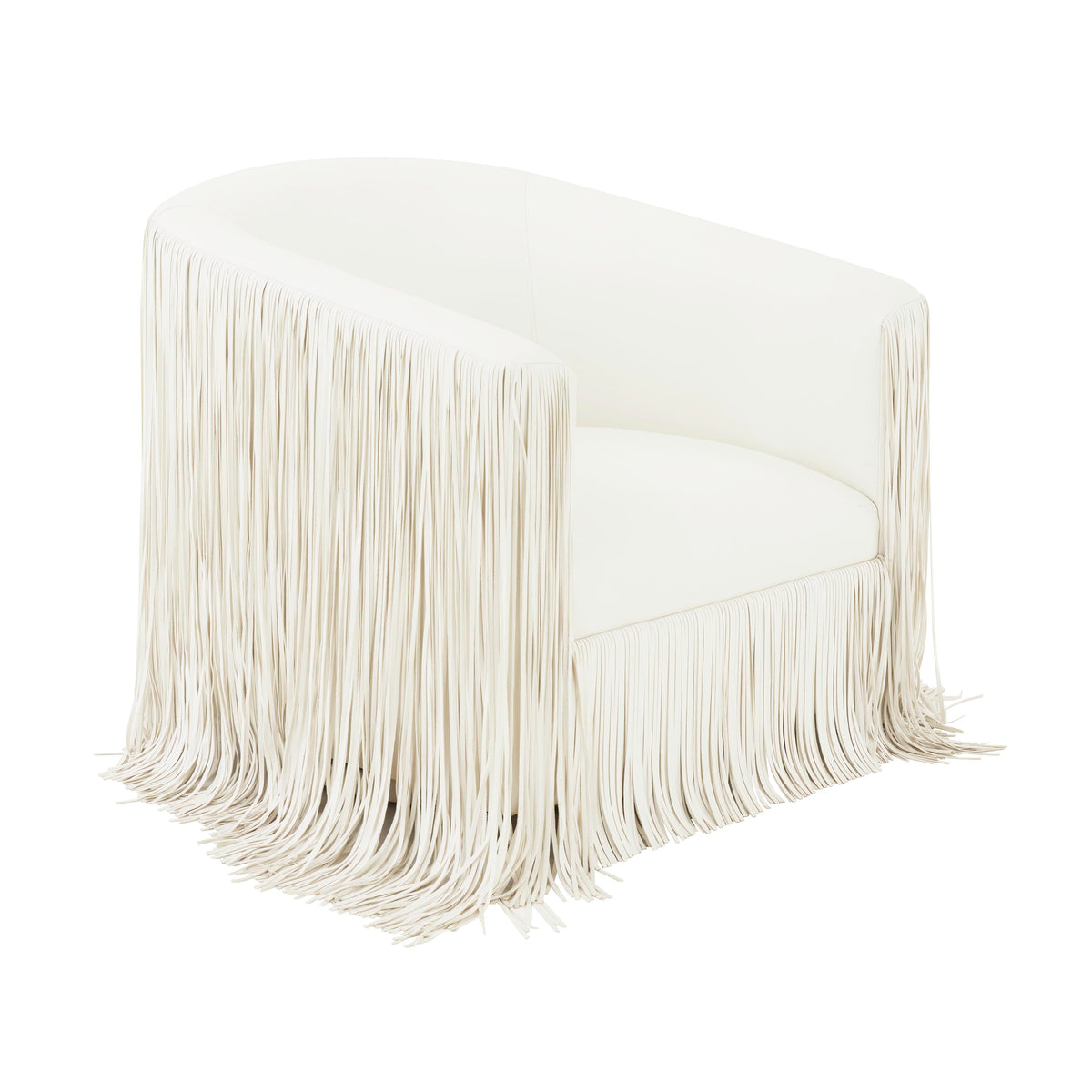 Shag Me Ivory Performance Vegan Leather Swivel Accent Chair by TOV Furniture – photo 1 of 6