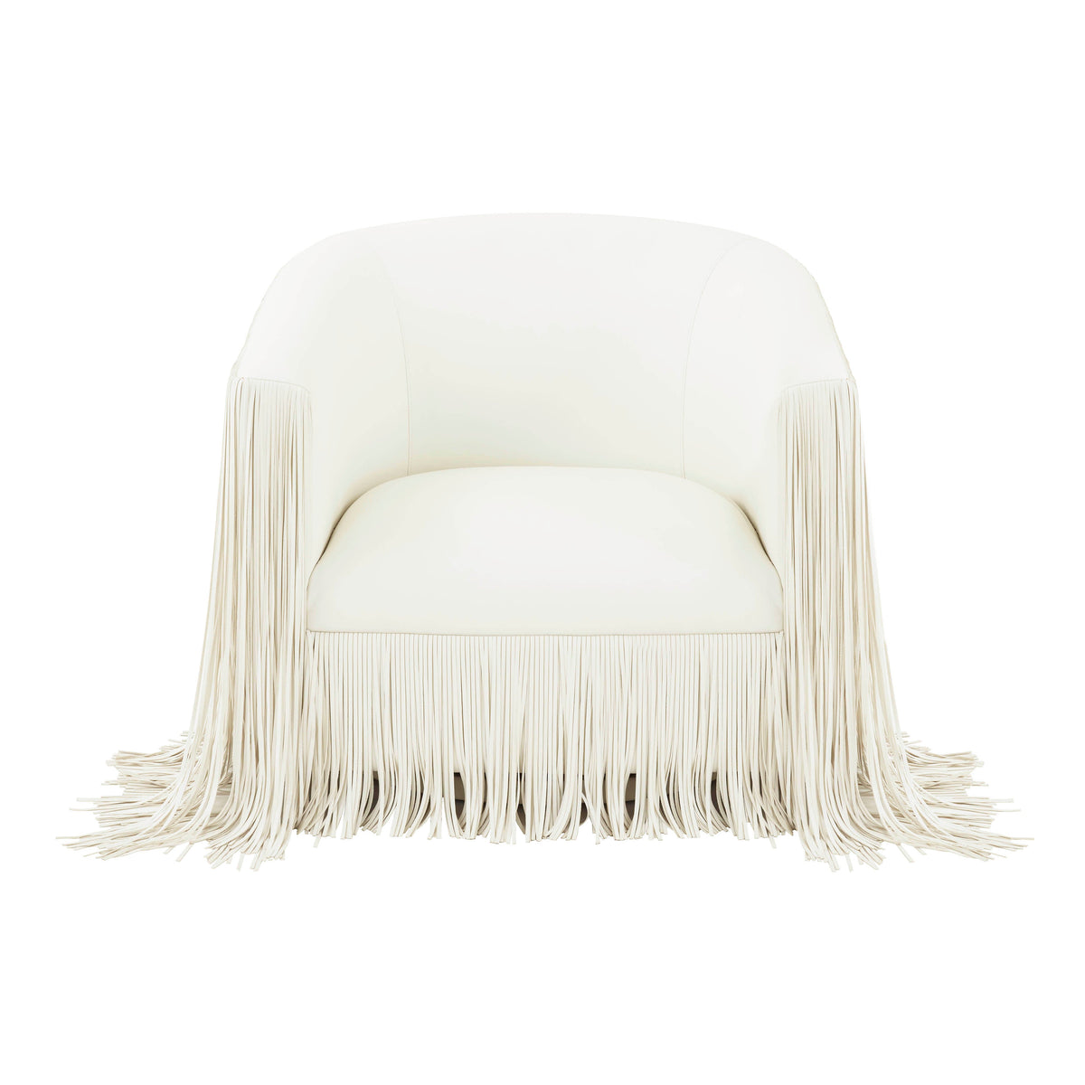 Shag Me Ivory Performance Vegan Leather Swivel Accent Chair by TOV Furniture – photo 3 of 6