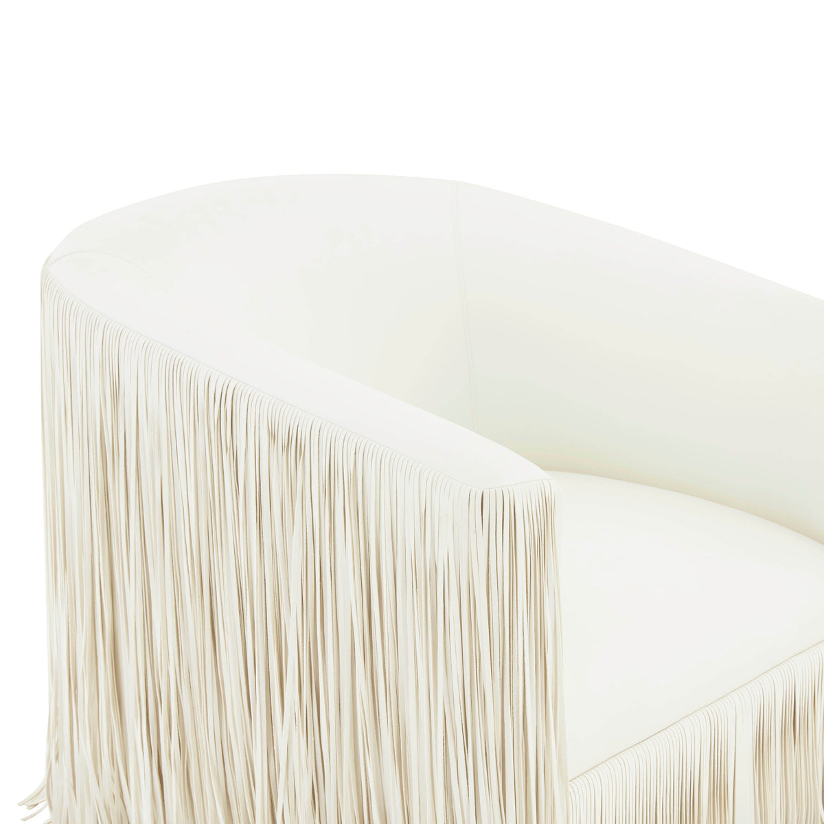 Shag Me Ivory Performance Vegan Leather Swivel Accent Chair by TOV Furniture – photo 5 of 6