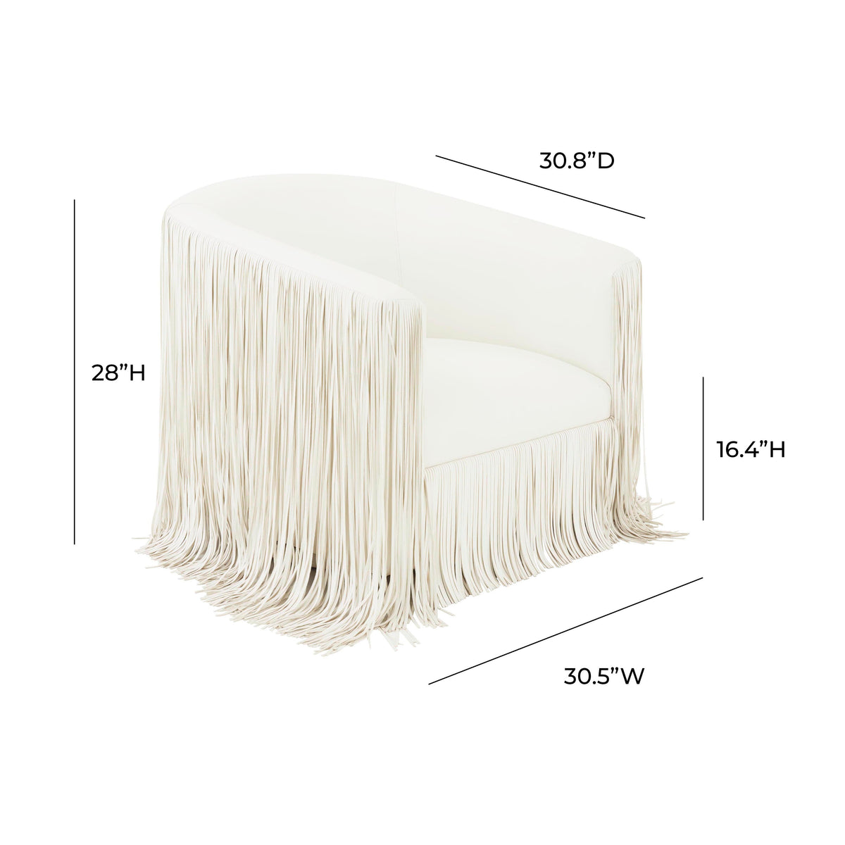 Shag Me Ivory Performance Vegan Leather Swivel Accent Chair by TOV Furniture – photo 6 of 6
