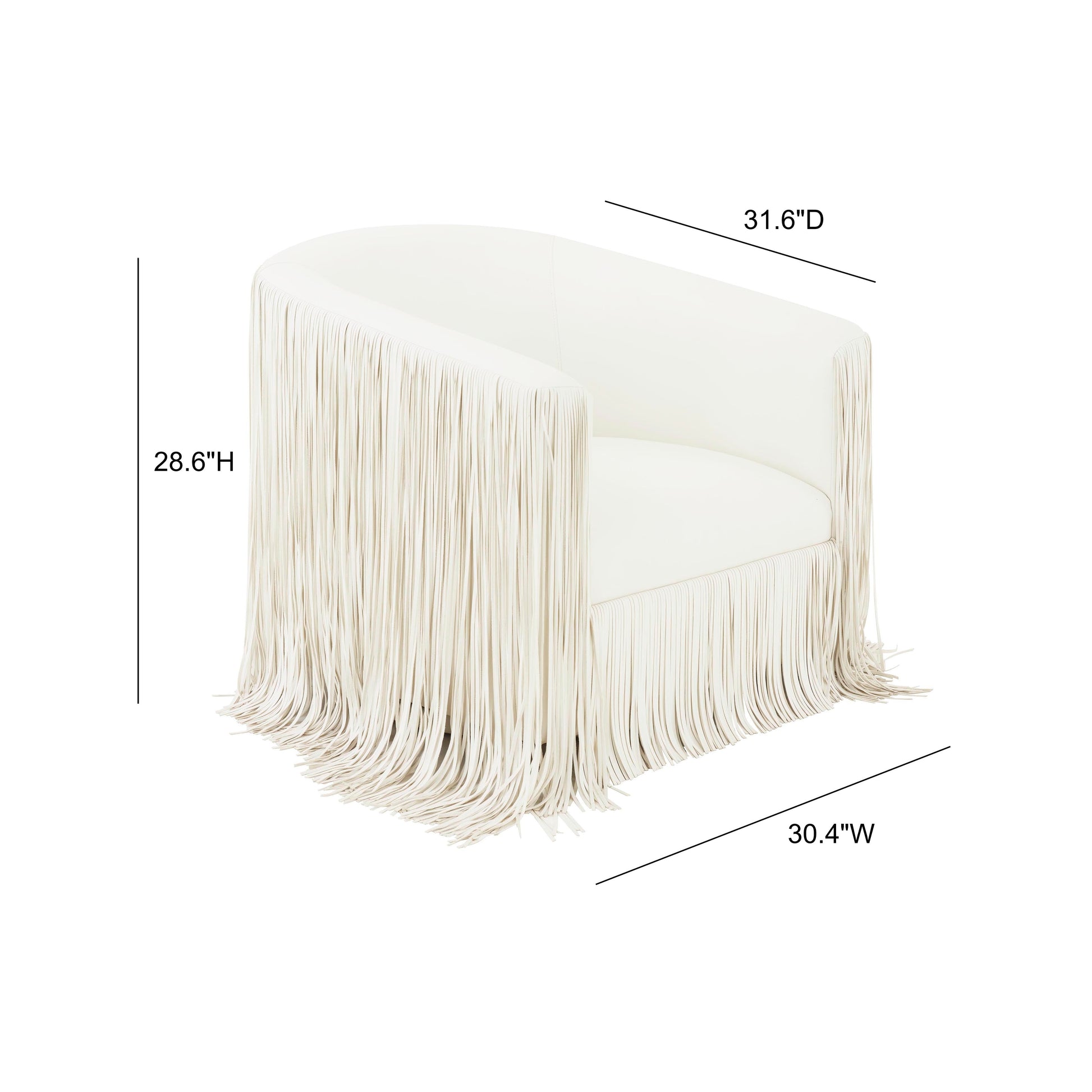 Shag Me Performance Vegan Leather Swivel Accent Chair Ivory by Tov Furniture