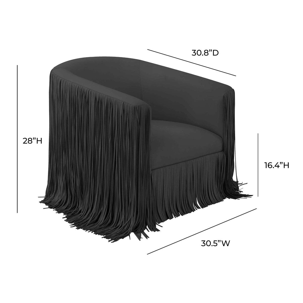 Shag Me Black Performance Vegan Leather Swivel Accent Chair by TOV Furniture – photo 6 of 6