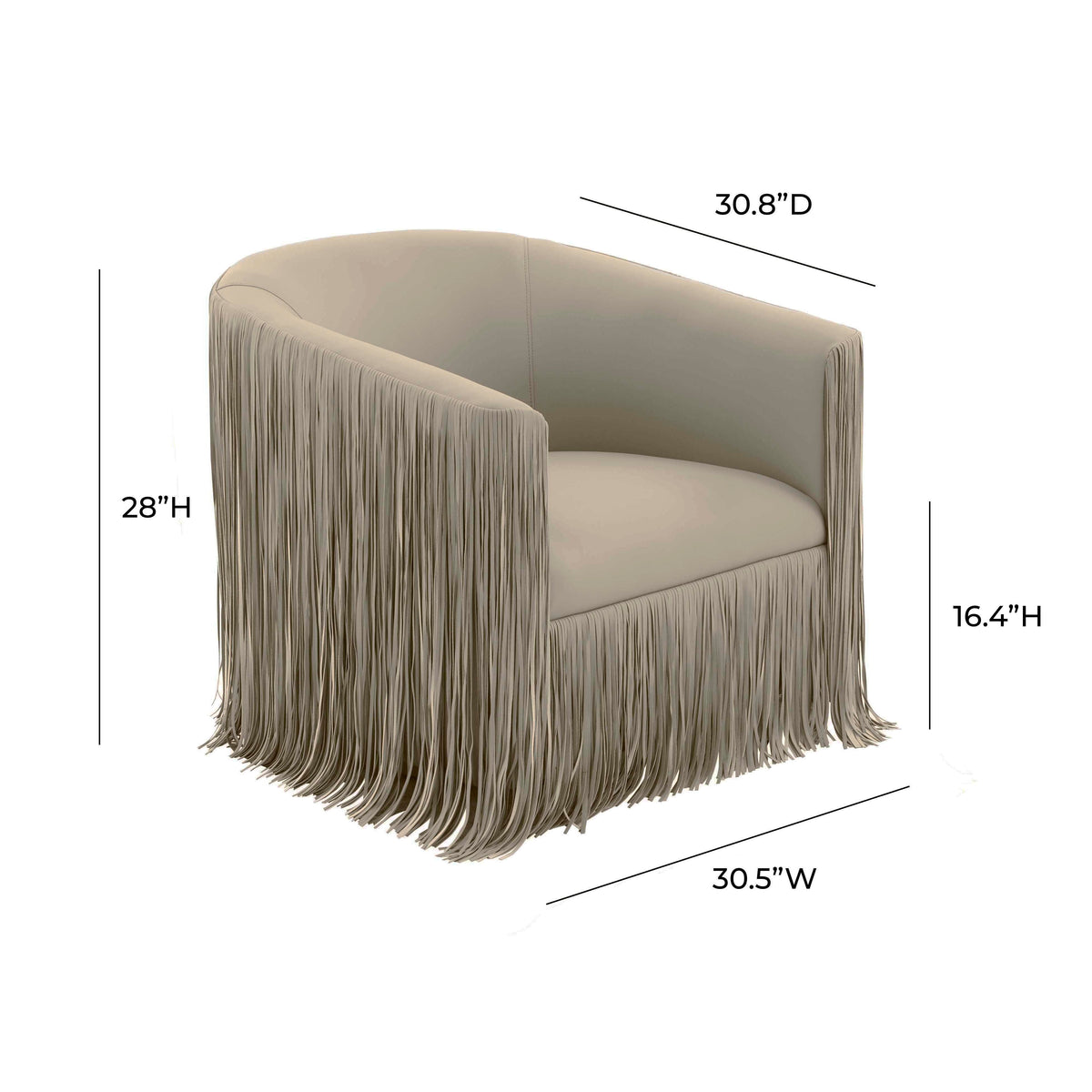 Shag Me Grey Performance Vegan Leather Swivel Accent Chair by TOV Furniture – photo 6 of 6