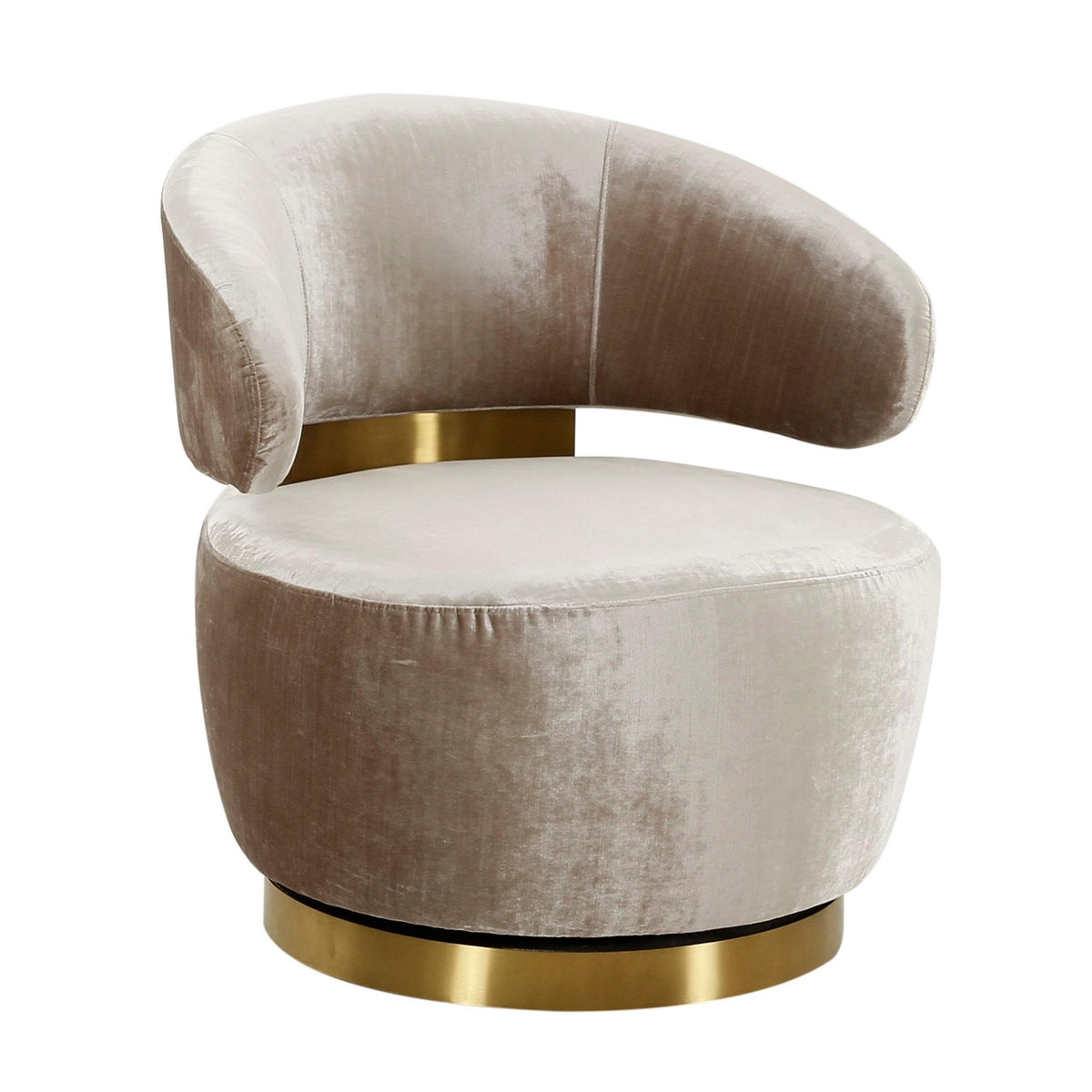 Austin Performance Velvet Champagne Swivel Accent Chair by TOV Furniture – photo 1 of 6