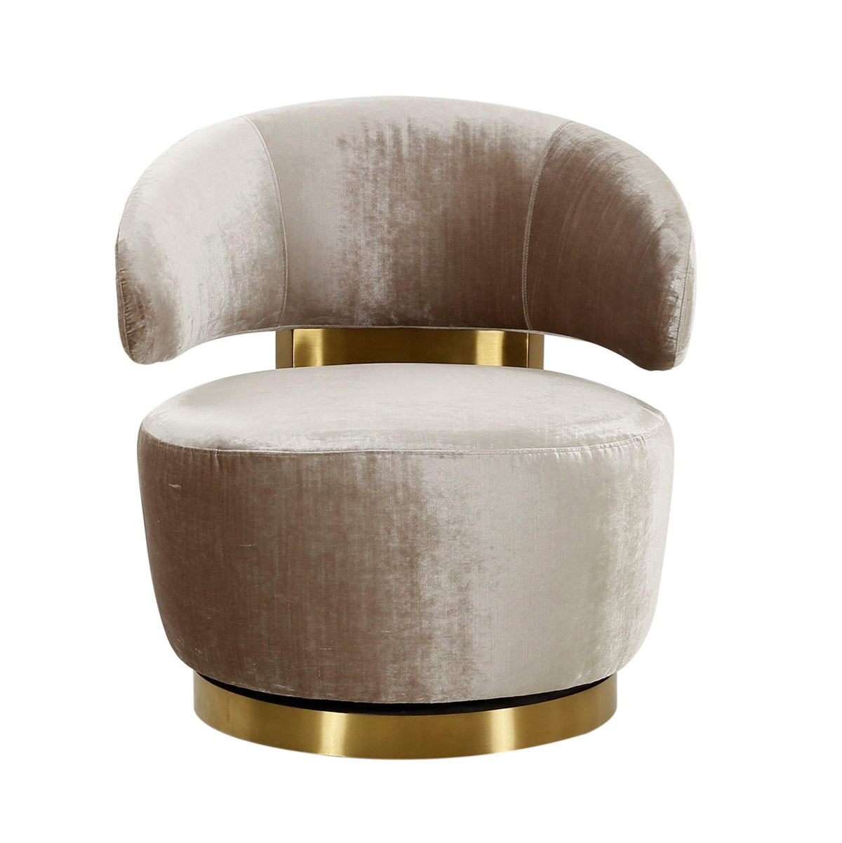 Austin Performance Velvet Champagne Swivel Accent Chair by TOV Furniture – photo 3 of 6