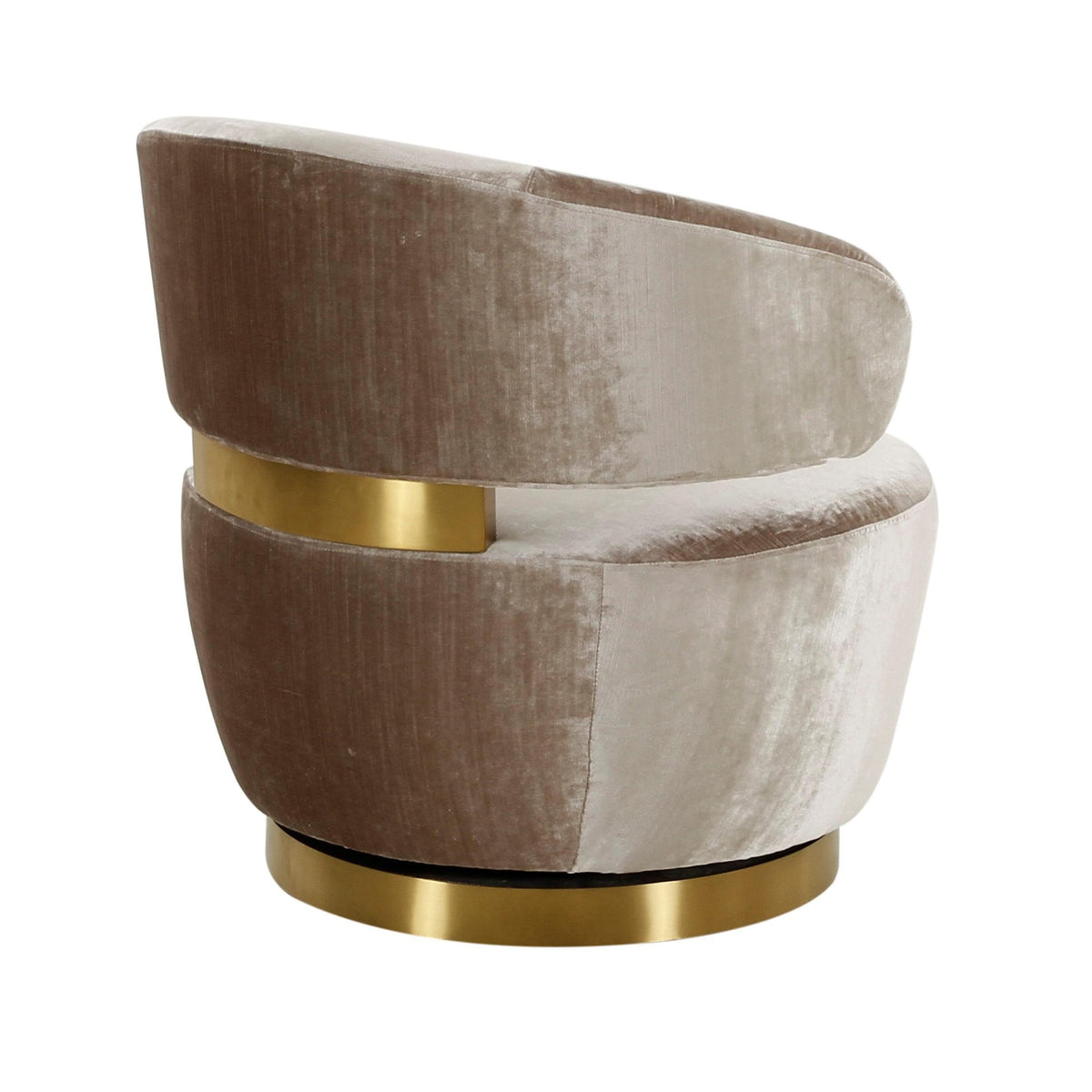 Austin Performance Velvet Champagne Swivel Accent Chair by TOV Furniture – photo 4 of 6