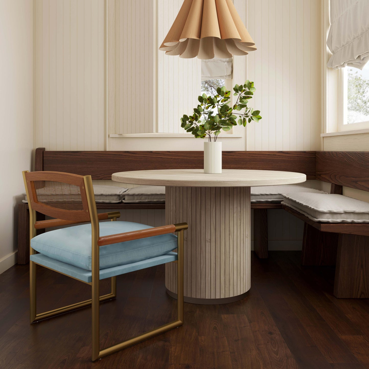 Harlow Rattan Velvet Chair by TOV S68448