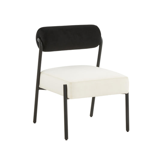 Jolene Cream Velvet Accent Chair by TOV