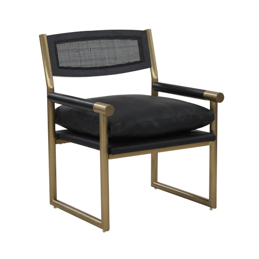 Harlow Black Performance Vegan Leather Armchair by TOV