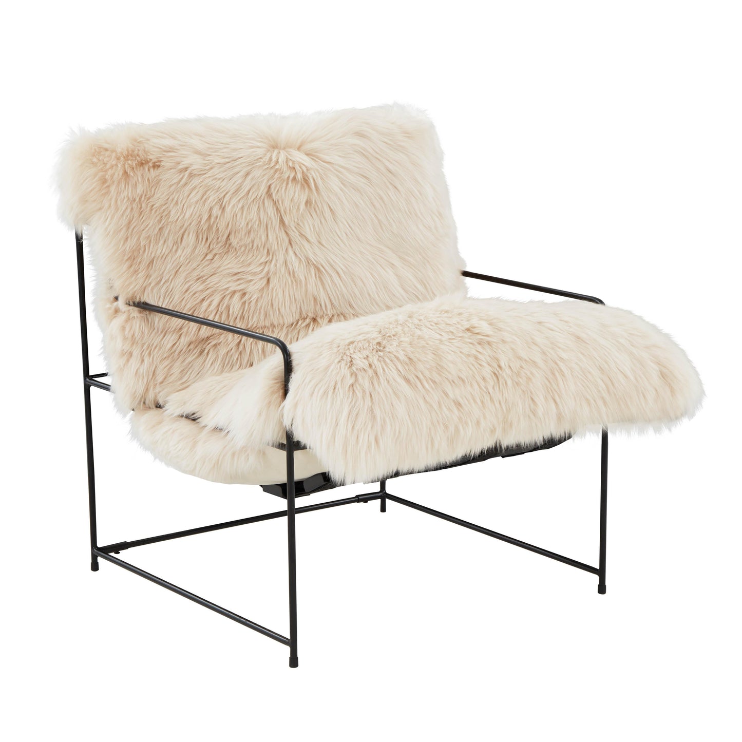 Kimi Genuine Sheepskin Accent Chair Natural by Tov Furniture