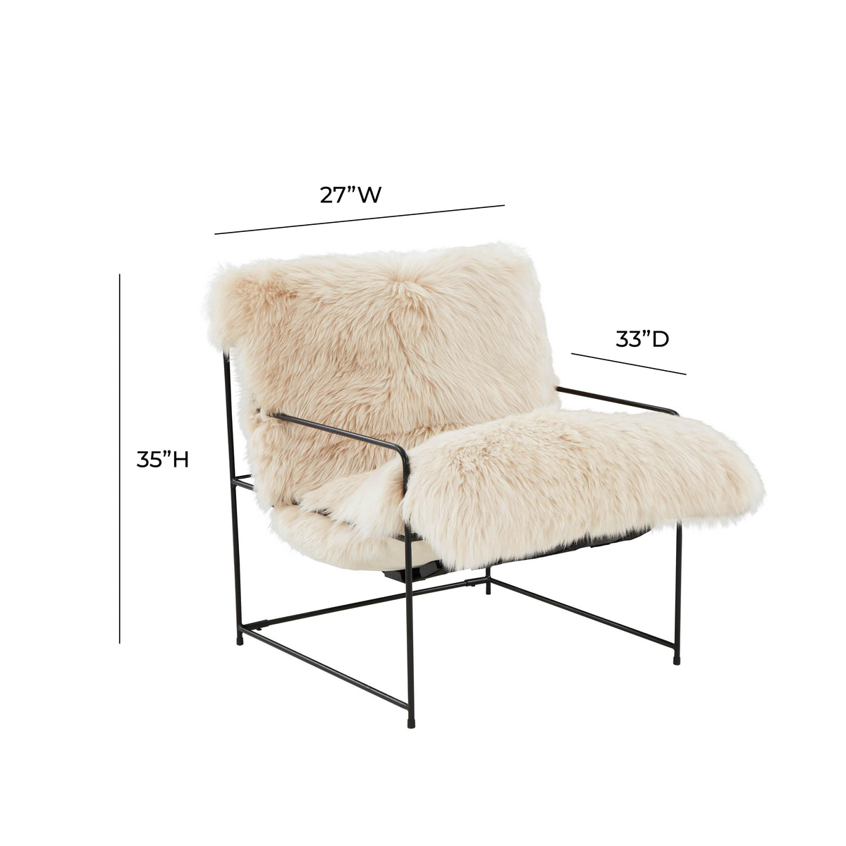 Kimi Natural Genuine Sheepskin Chair by TOV Furniture – photo 7 of 8