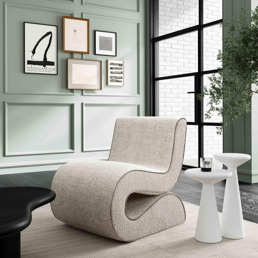 Senna Speckled Grey Performance Boucle Accent Chair by TOV Furniture – photo 2 of 6