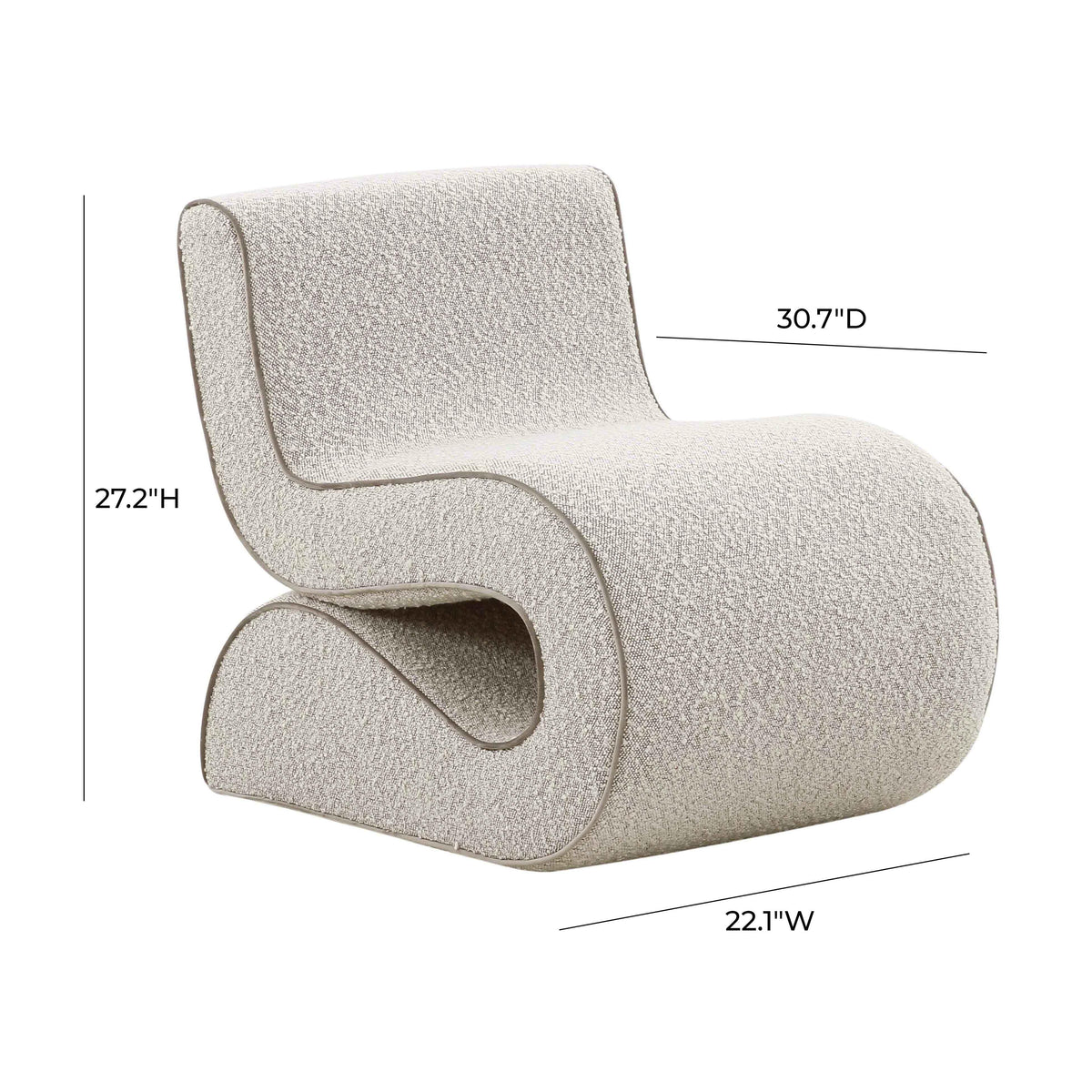 Senna Speckled Grey Performance Boucle Accent Chair by TOV Furniture – photo 6 of 6
