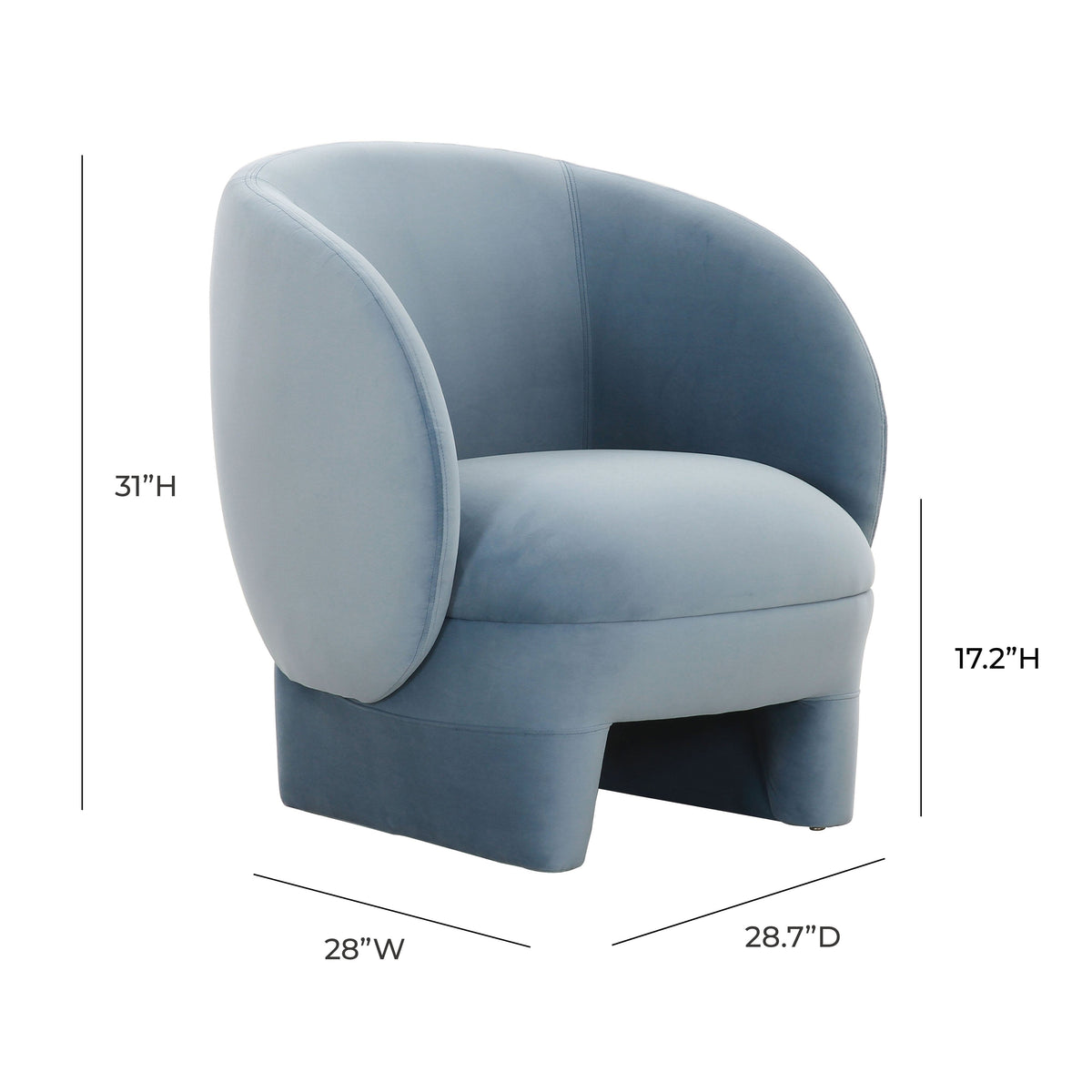 Kiki Blue Stone Performance Velvet Accent Chair by TOV Furniture – photo 6 of 6