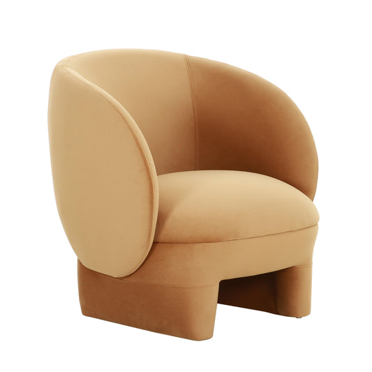 Kiki Cognac Velvet Accent Chair by TOV