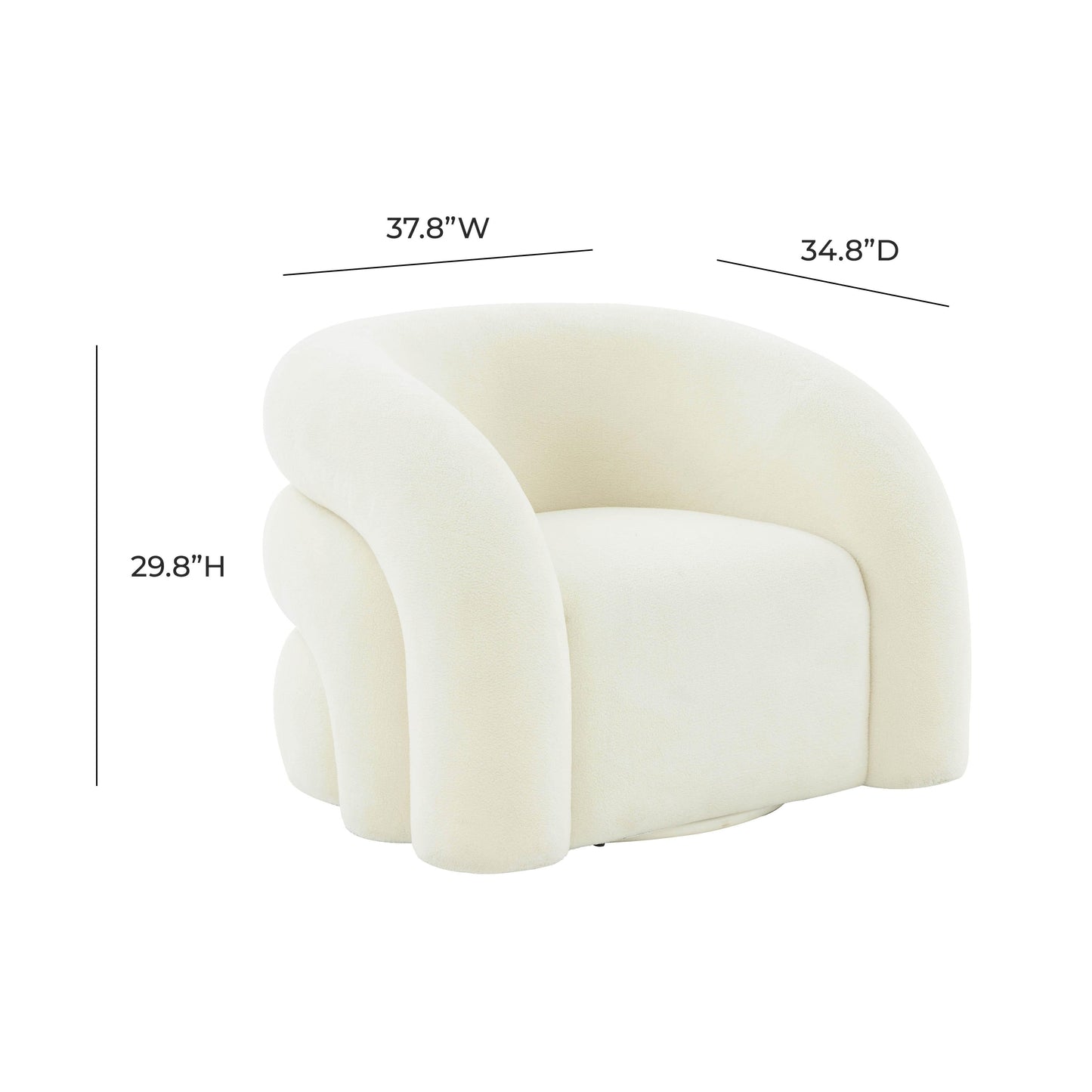 Slipper Upholstered Swivel Chair by TOV S68573