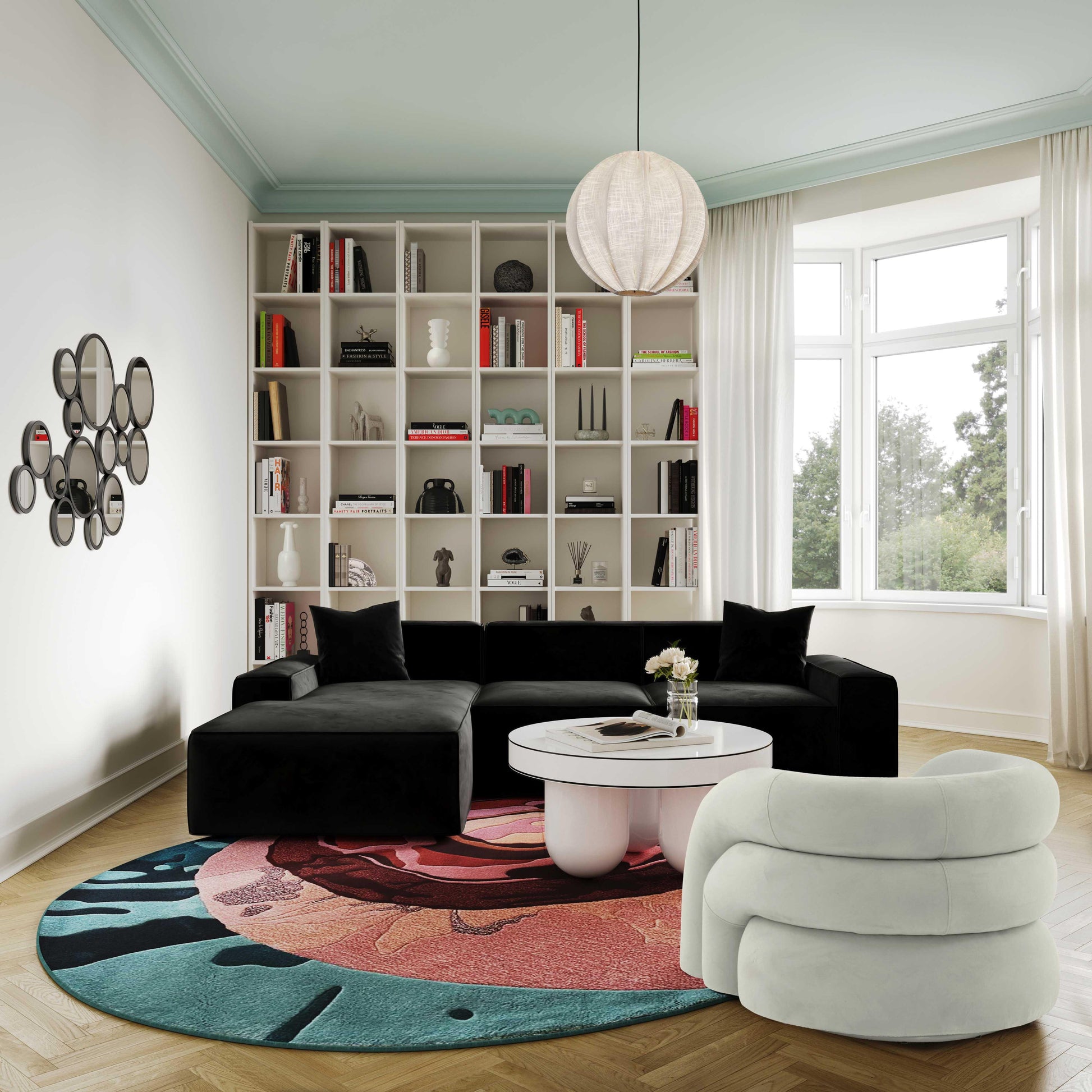 Slipper Upholstered Swivel Chair by TOV S68573