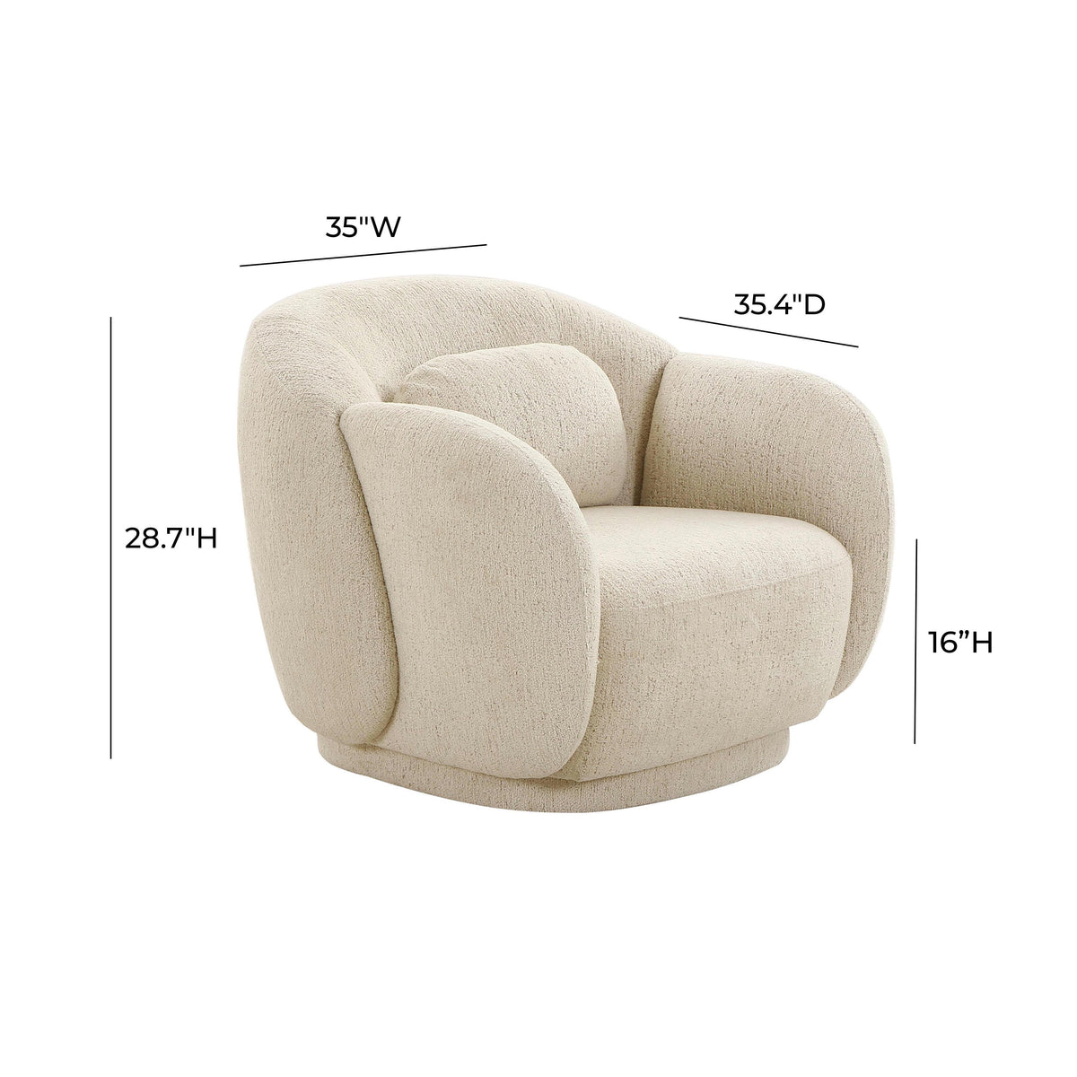 Misty Cream Performance Boucle Accent Chair by TOV Furniture – photo 6 of 6