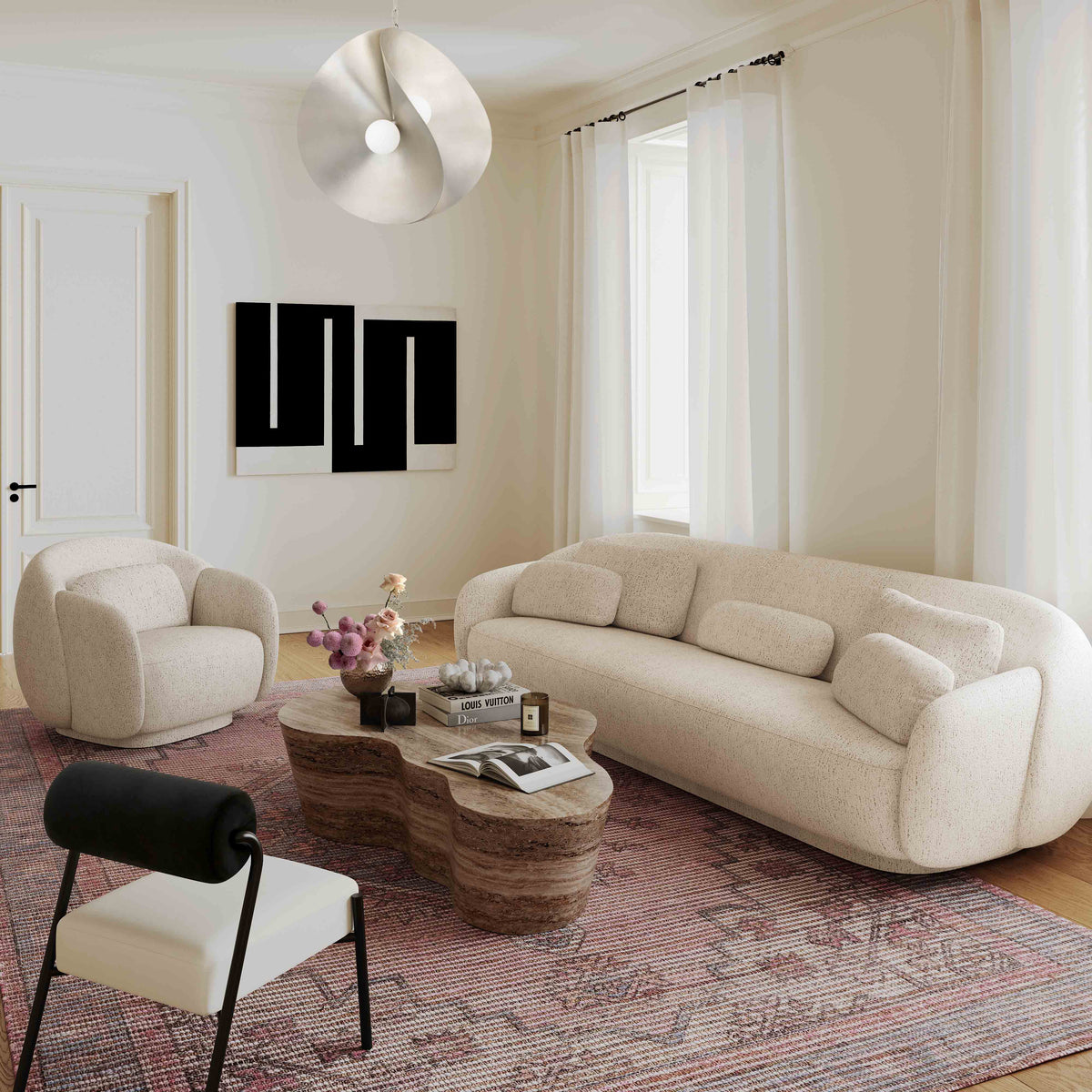 Misty Cream Performance Boucle Accent Chair by TOV Furniture – photo 2 of 6