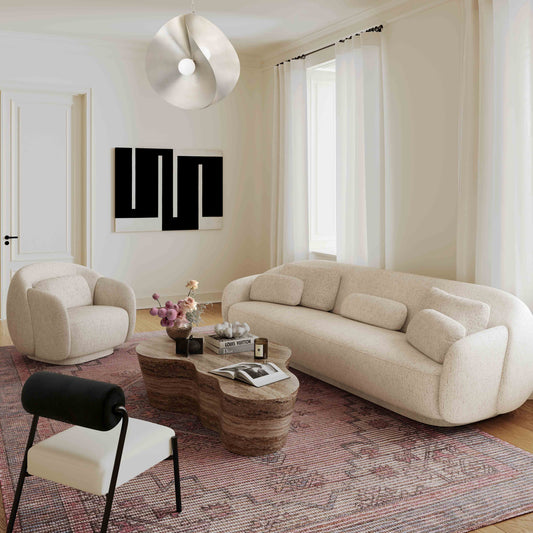Misty Cream Performance Boucle Accent Chair by TOV Furniture – photo 2 of 6
