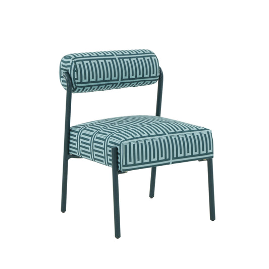 Jolene Green Patterned Linen Accent Chair by TOV