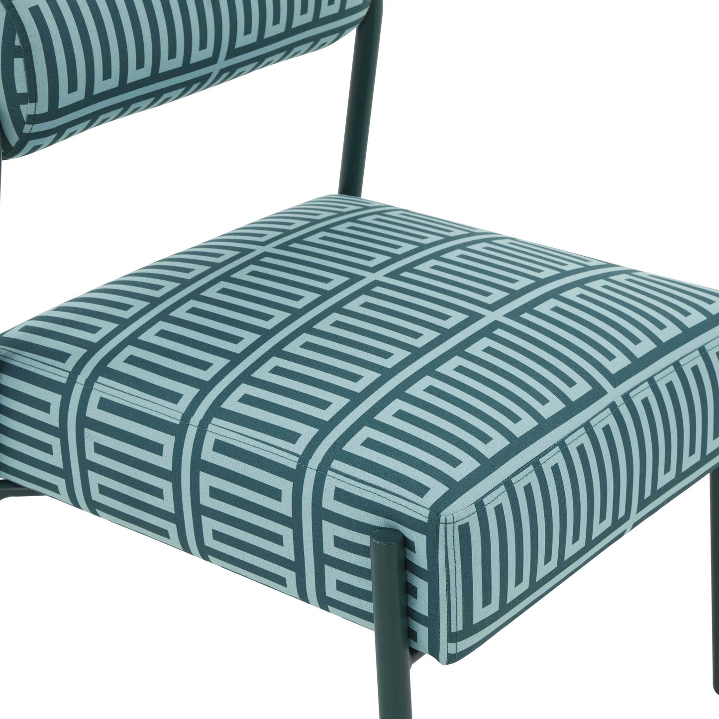 Jolene Green Patterned Linen Accent Chair by TOV