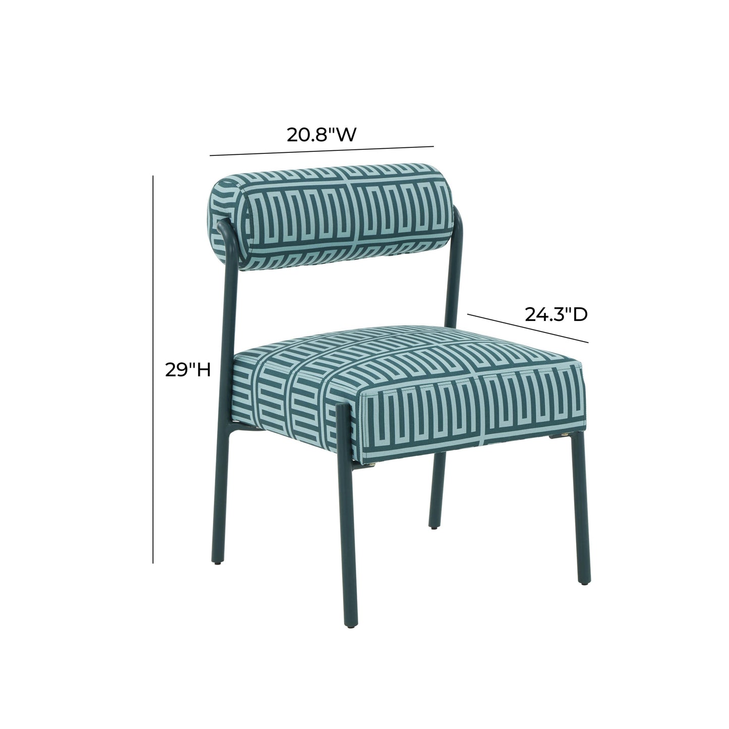 Jolene Green Patterned Linen Accent Chair by TOV