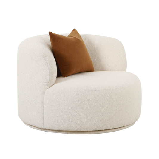 Fickle Cream Boucle Swivel Chair by TOV