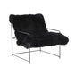 Kimi Genuine Sheepskin Accent Chair Black by Tov Furniture