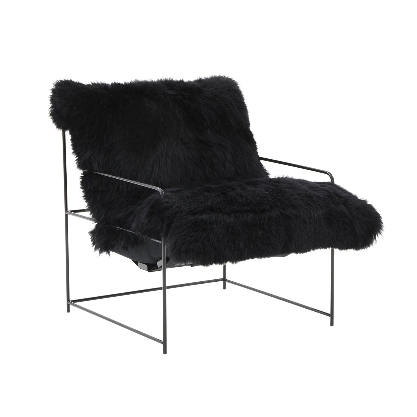 Kimi Genuine Sheepskin Accent Chair Black by Tov Furniture