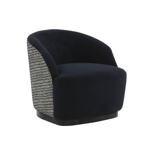 Reese Black Velvet Swivel Chair by TOV