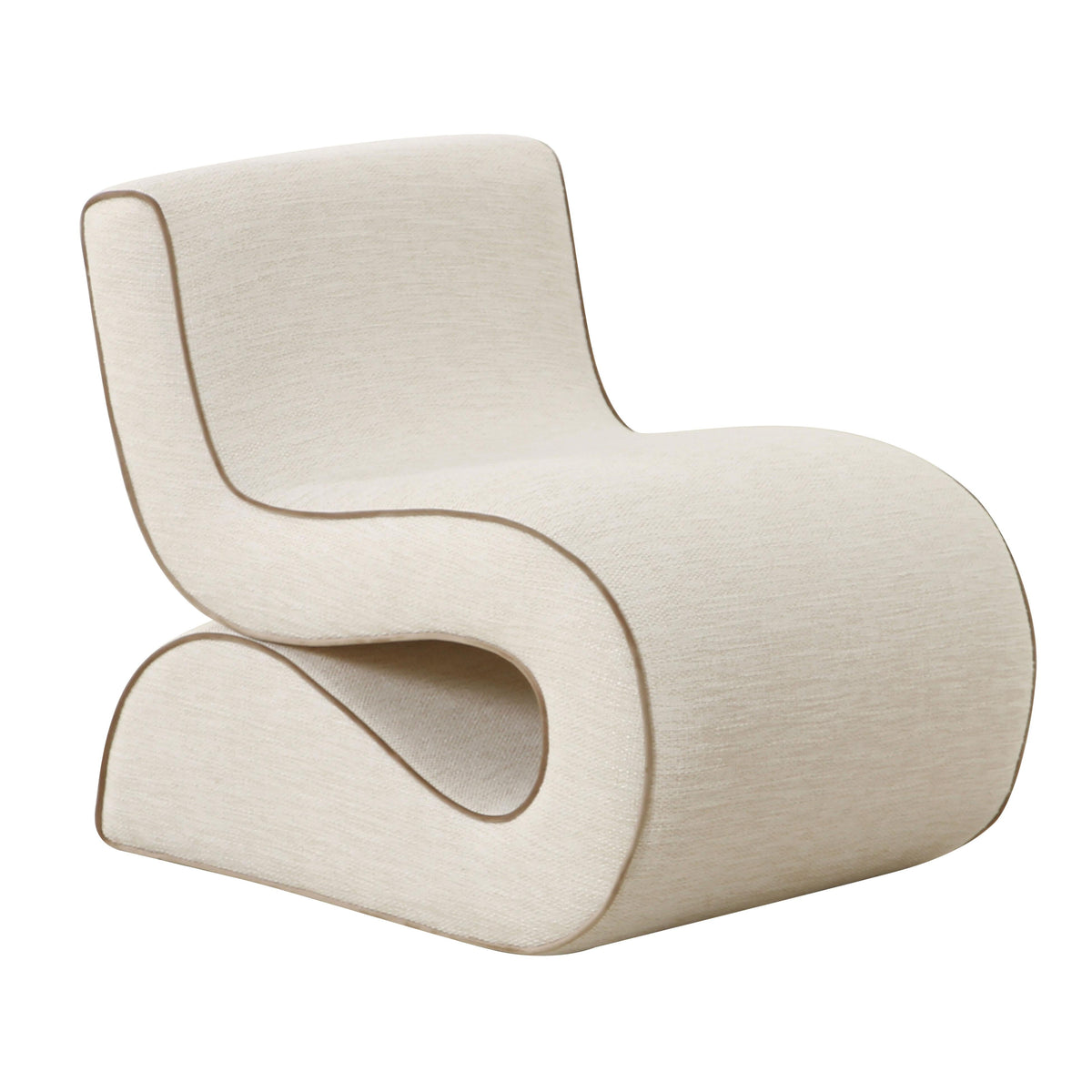 Senna Cream Performance Basketweave Fabric Accent Chair by TOV Furniture – photo 1 of 6