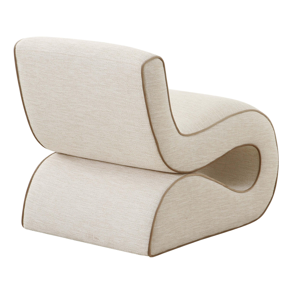 Senna Cream Performance Basketweave Fabric Accent Chair by TOV Furniture – photo 3 of 6