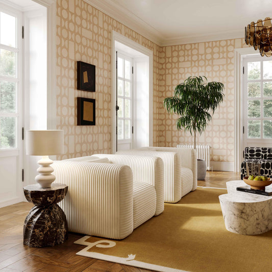 Tarra Fluffy Oversized Performance Corduroy Accent Chair in Cream by TOV Furniture – photo 2 of 5