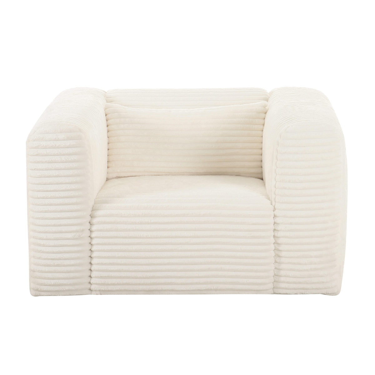 Tarra Fluffy Oversized Performance Corduroy Accent Chair in Cream by TOV Furniture – photo 3 of 5