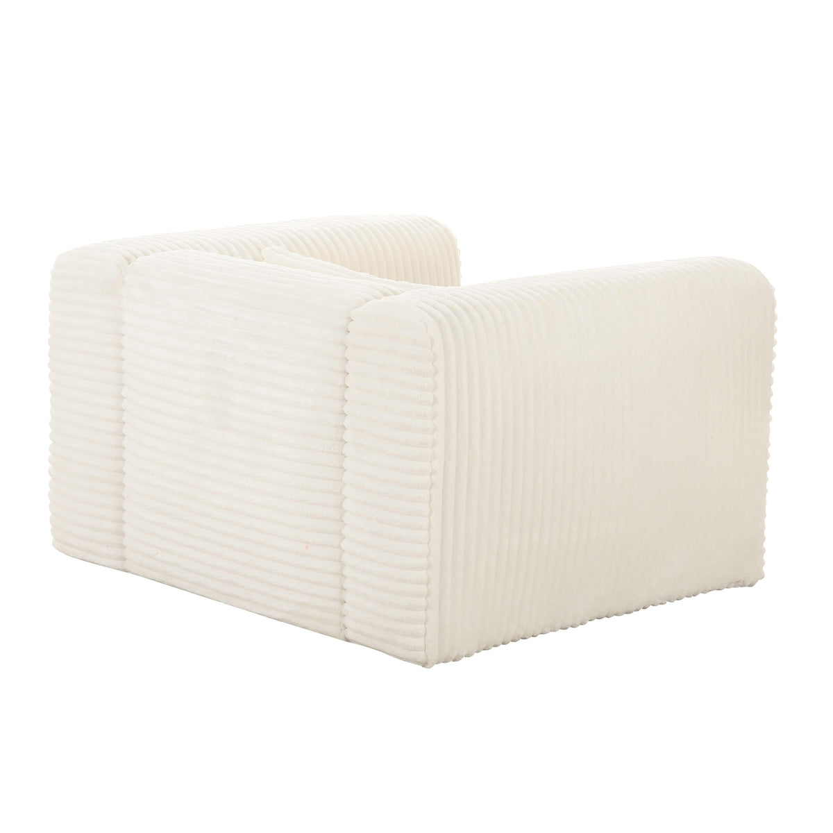 Tarra Fluffy Oversized Performance Corduroy Accent Chair in Cream by TOV Furniture – photo 4 of 5