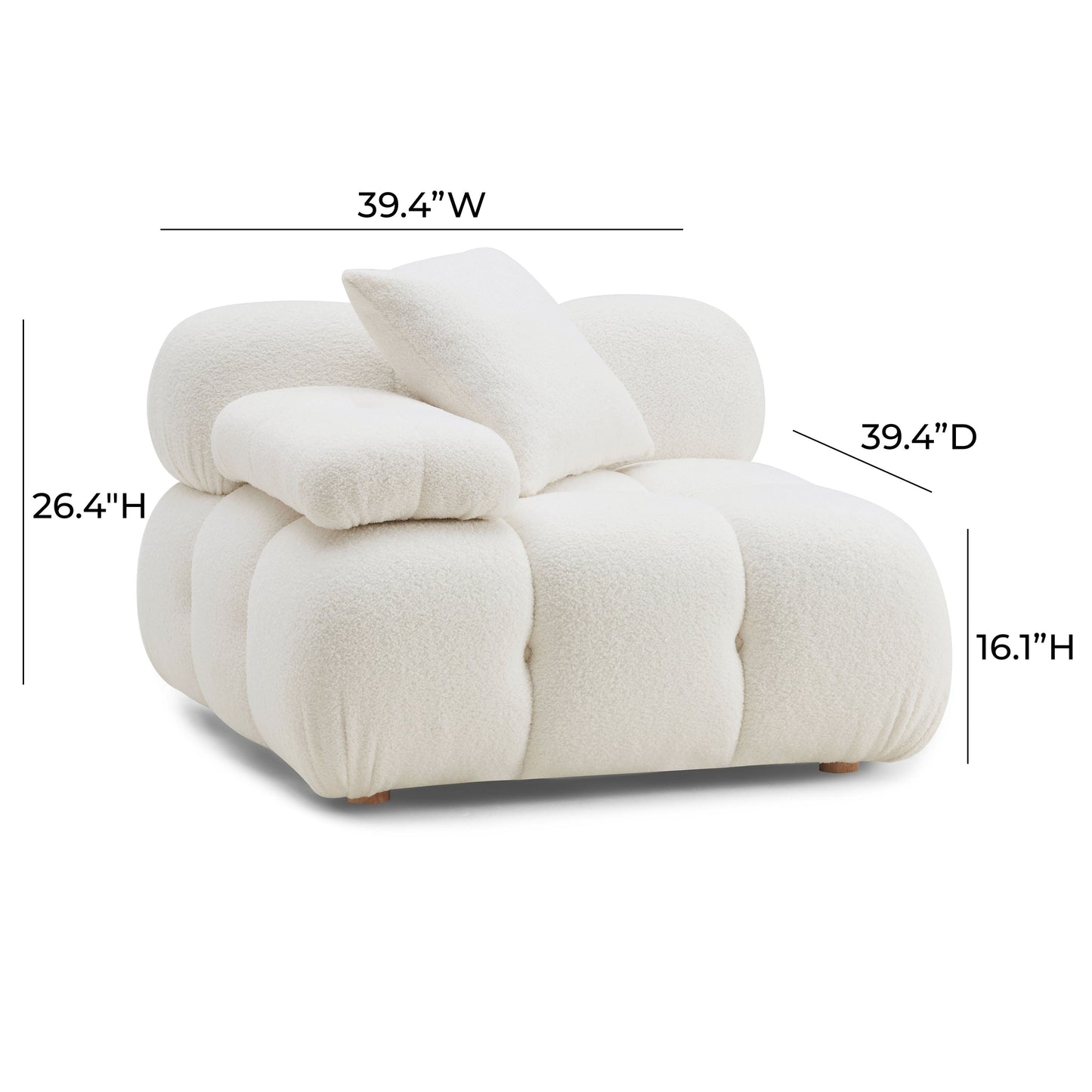 Calliope Vegan Shearling Modular Corner Chair by TOV S69301