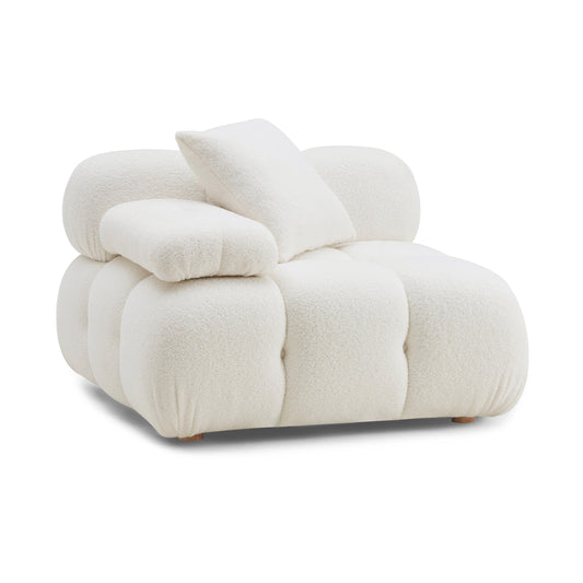 Calliope Cream Vegan Shearling Modular Corner Chair by TOV