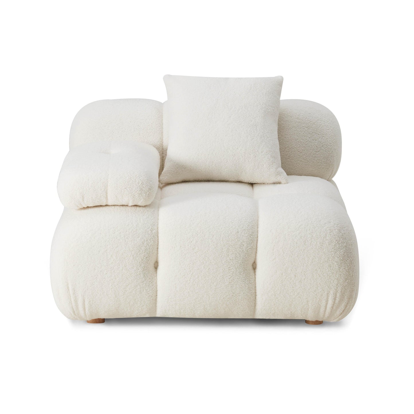 Calliope Performance Vegan Shearling Modular Corner Chair Cream by Tov Furniture