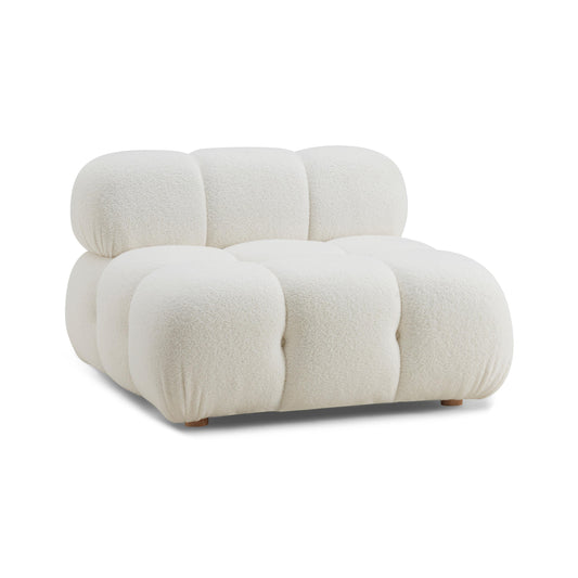 Calliope Cream Vegan Shearling Modular Armless Chair by TOV