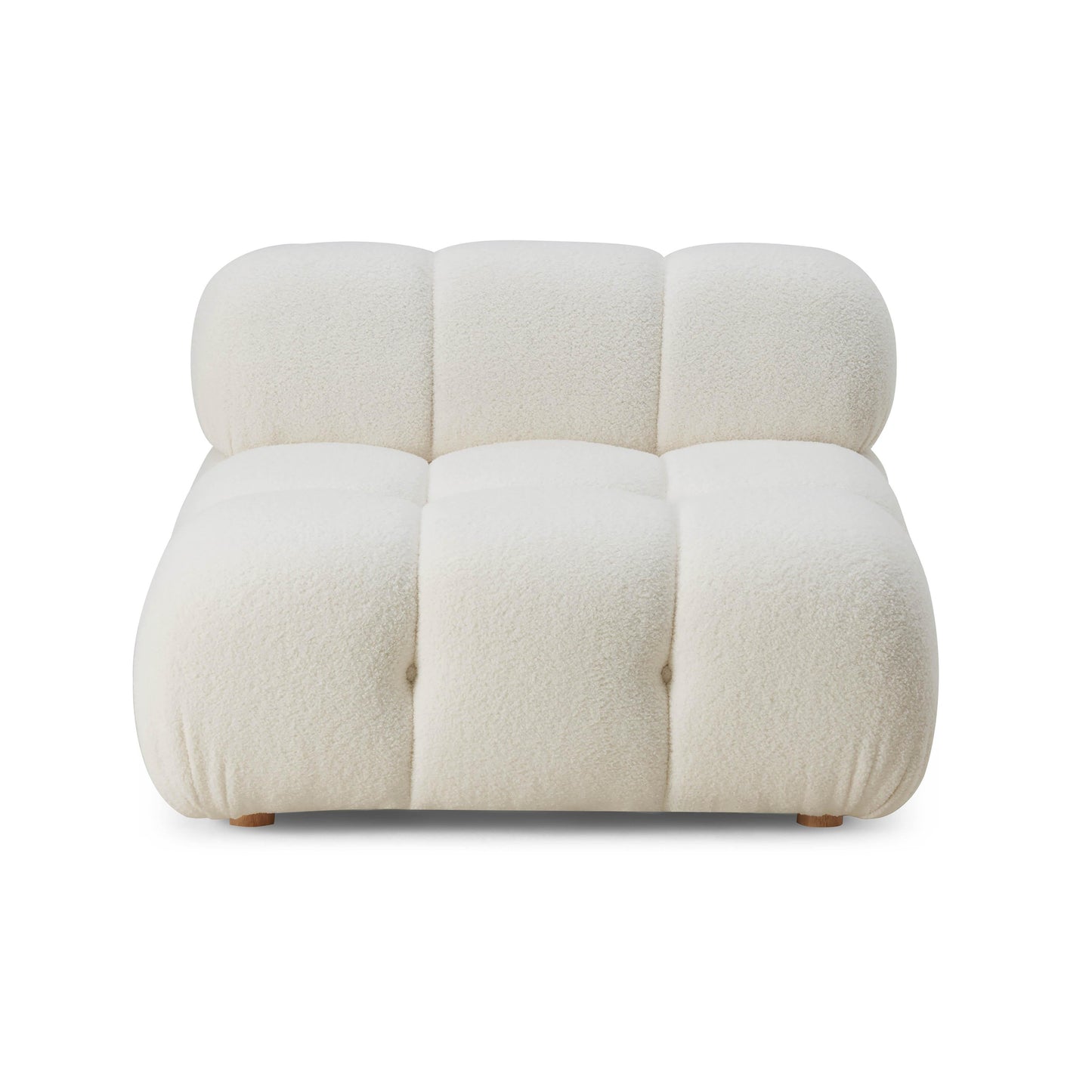 Calliope Performance Vegan Shearling Modular Armless Chair Cream by Tov Furniture