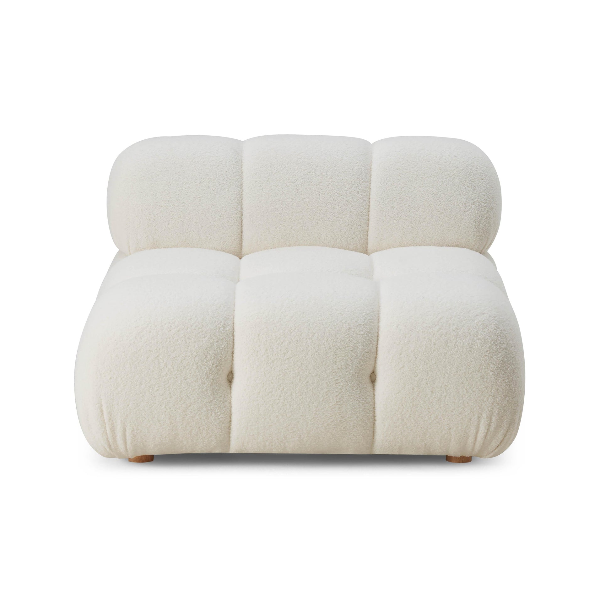Calliope Performance Vegan Shearling Modular Armless Chair Cream by Tov Furniture
