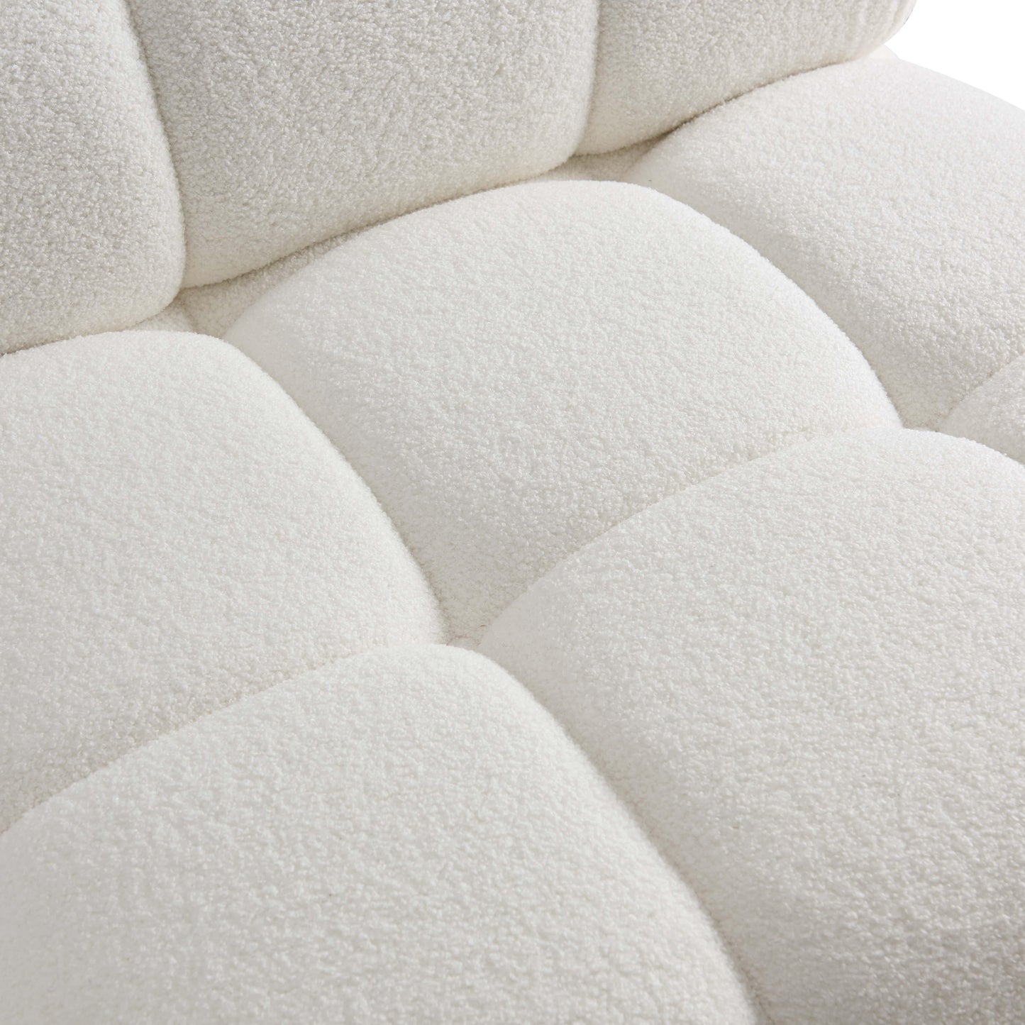 Calliope Performance Vegan Shearling Modular Armless Chair Cream by Tov Furniture