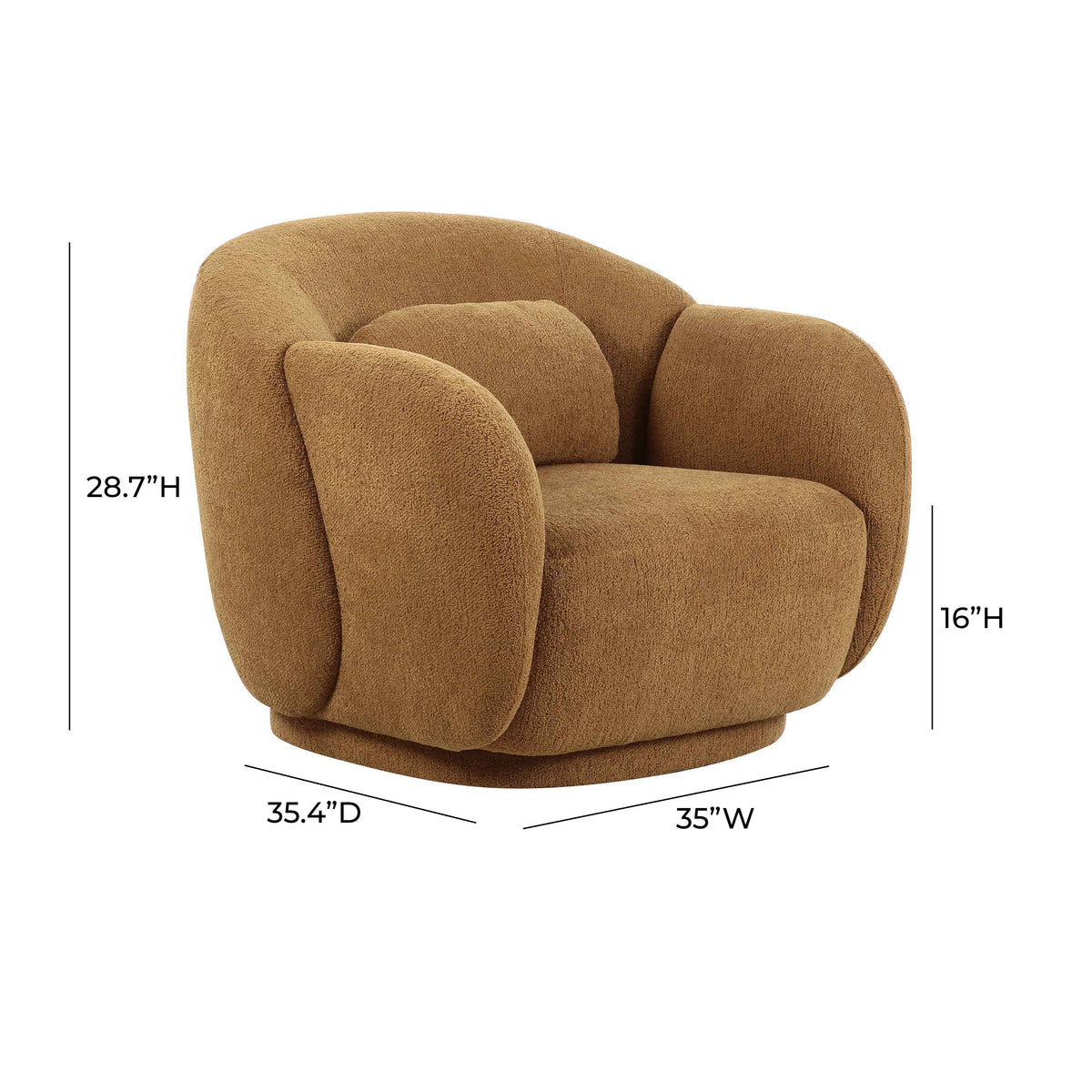 Misty Brown Performance Boucle Accent Chair by TOV Furniture – photo 6 of 6