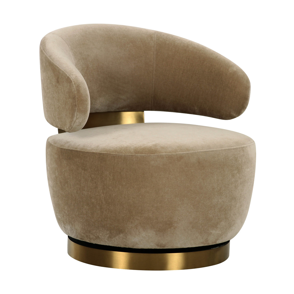 Austin Upcycled Contract-Grade Fabric Swivel Accent Chair in Oat by TOV Furniture – photo 1 of 6
