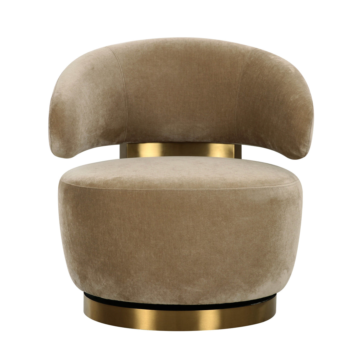 Austin Upcycled Contract-Grade Fabric Swivel Accent Chair in Oat by TOV Furniture – photo 3 of 6