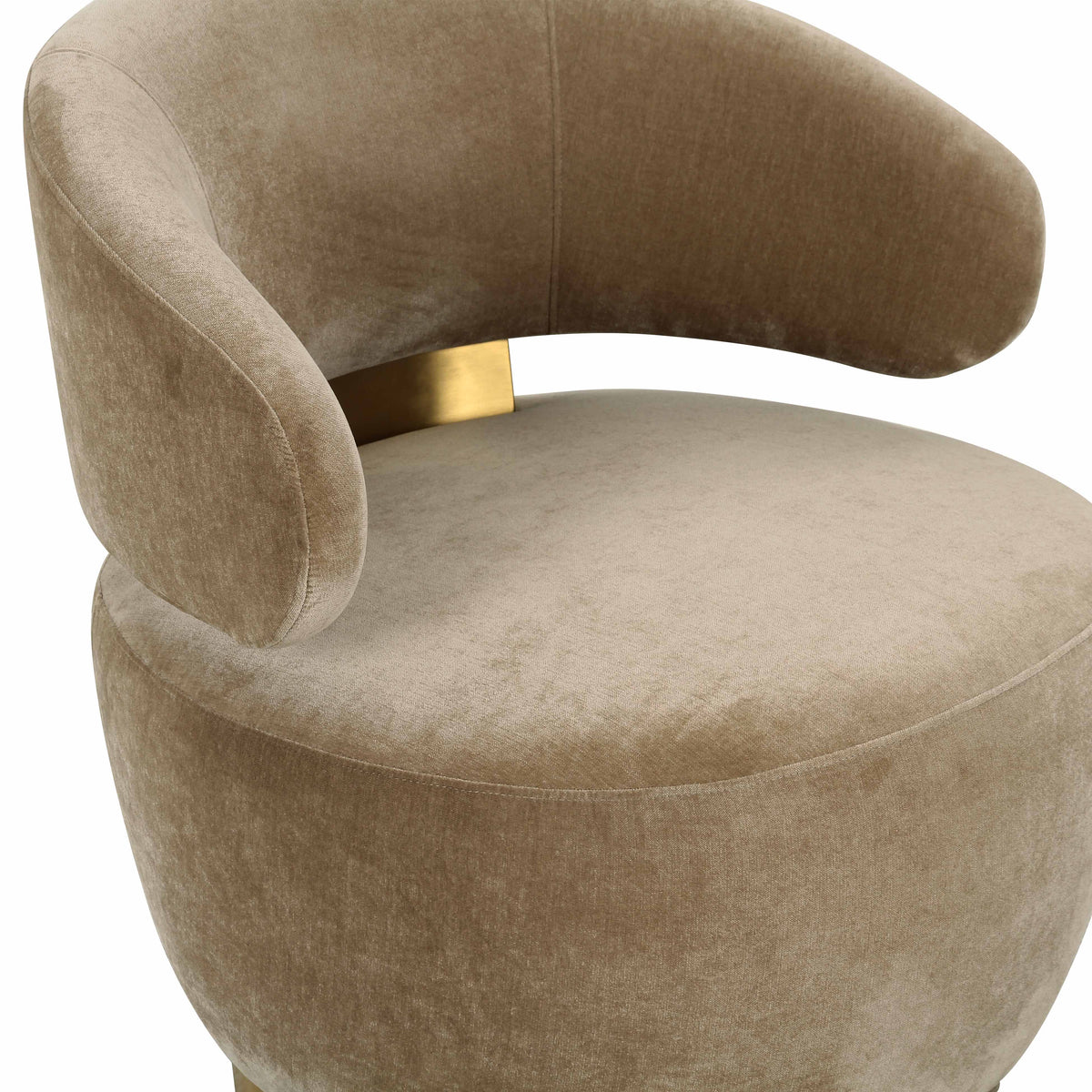 Austin Upcycled Contract-Grade Fabric Swivel Accent Chair in Oat by TOV Furniture – photo 5 of 6