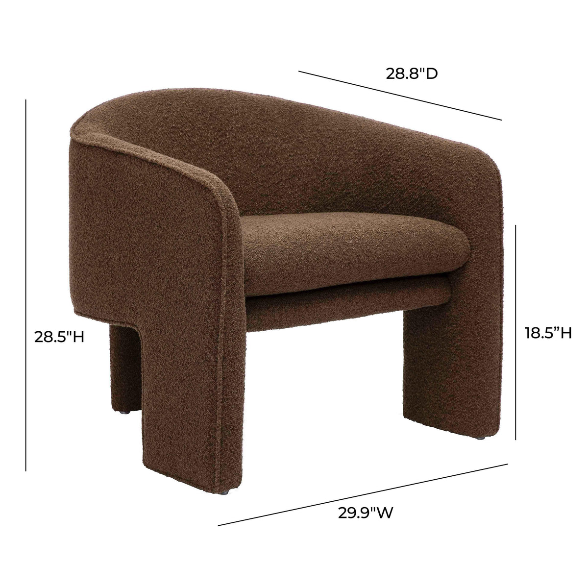 Marla Chocolate Brown Performance Boucle Accent Chair by TOV Furniture – photo 6 of 8