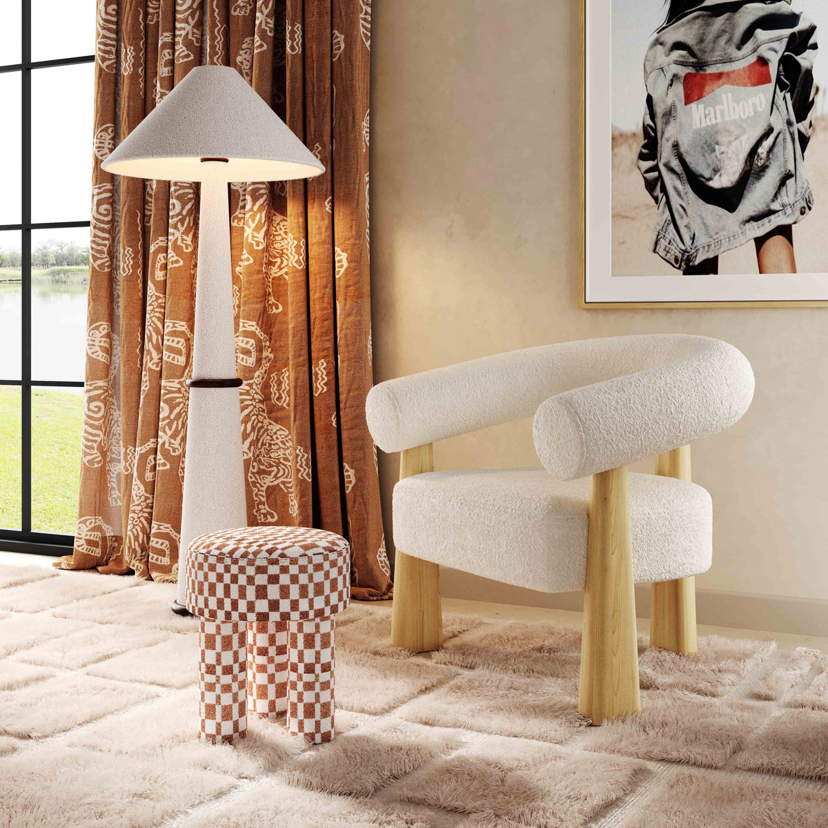 Spara Cream Performance Boucle Accent Chair by TOV Furniture – photo 2 of 6