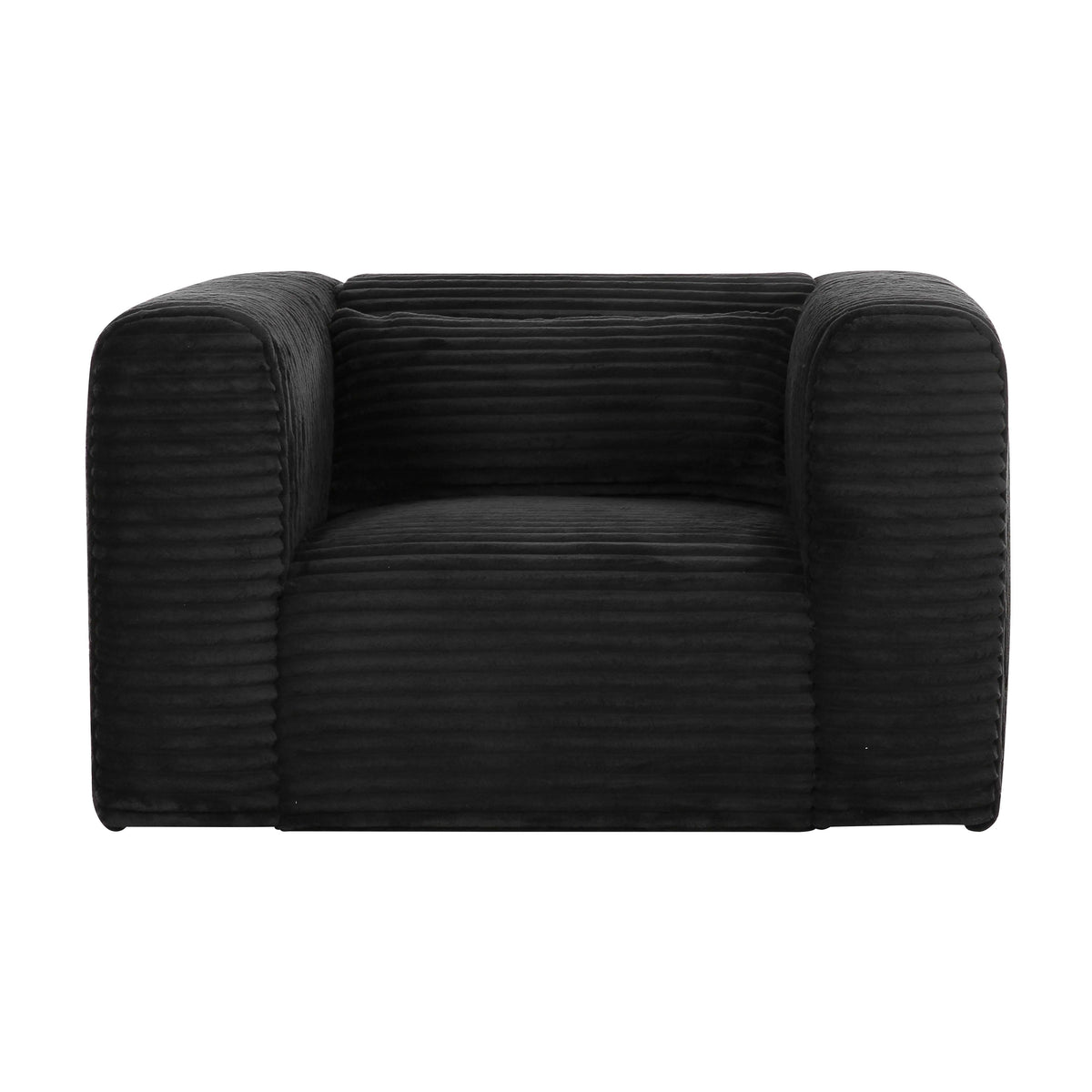 Tarra Fluffy Oversized Performance Corduroy Accent Chair in Black by TOV Furniture – photo 3 of 6